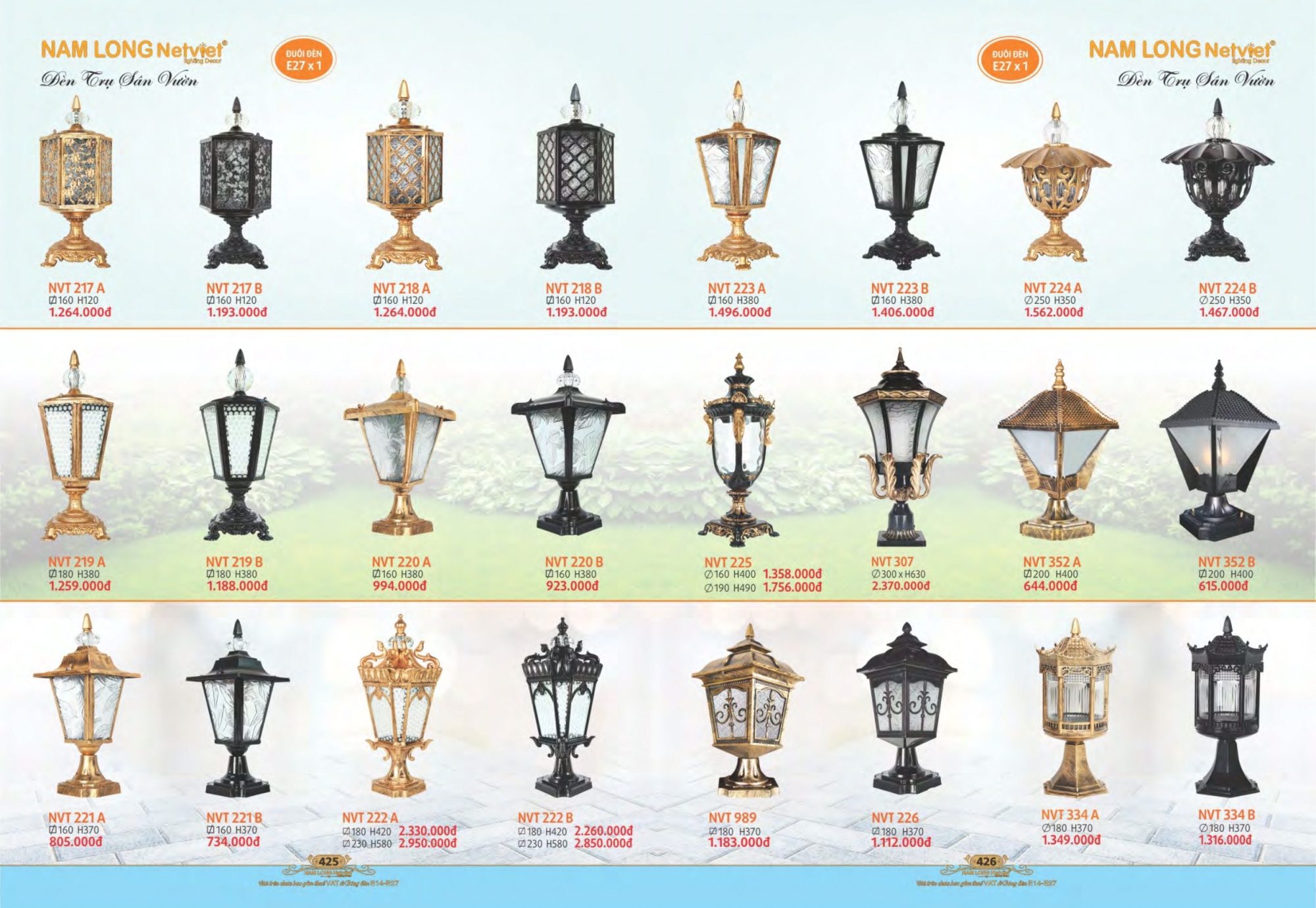 Bảng giá đèn trang trí Nam Long